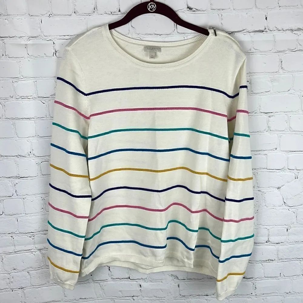 Talbots Sweater with Raised Stripes Petite Large